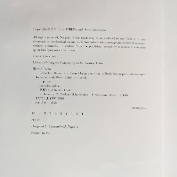 Chocolate Desserts by Parisian French Chef Pierre Herme Hard English Translation - Picture 12 of 12